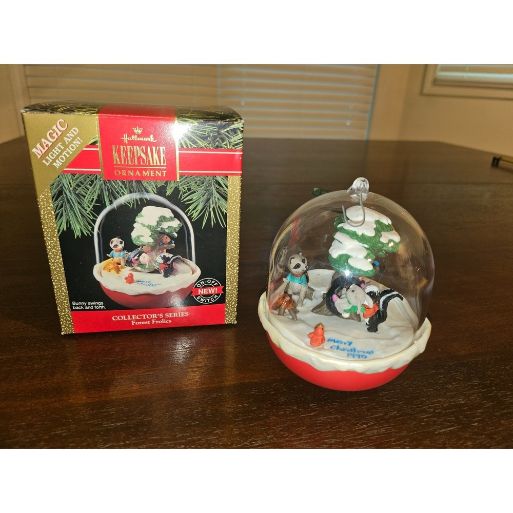 Vintage‎ 1990 Hallmark Keepsake Ornament "Forest Frolics" Bunny Swings